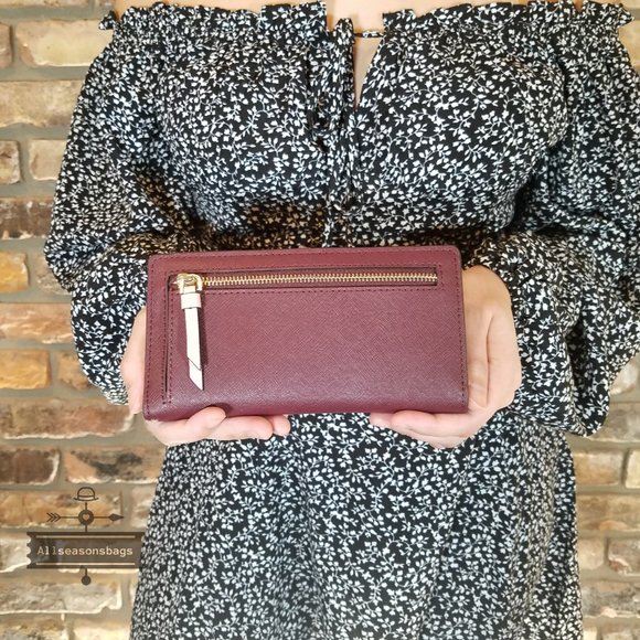 Kate Spade cameron bifold wallet cherrywood cherry - Picture 2 of 5